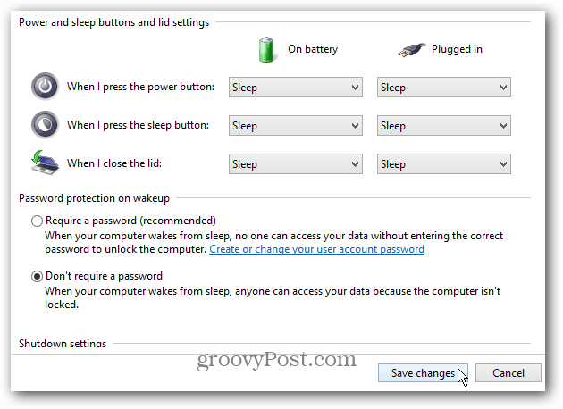 Windows 8: Zakažte požadované heslo při probuzení počítače z režimu spánku
