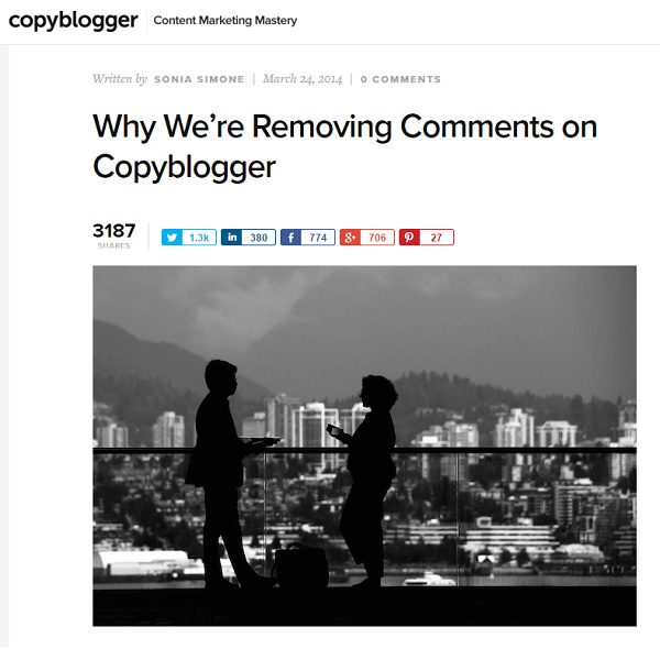 copyblogger odstranil komentáře
