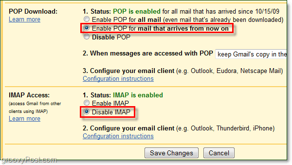 Připojte Gmail k aplikaci Outlook 2010 pomocí protokolu POP