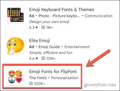 písma emoji pro aplikaci flipfont
