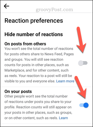 Nastavte si nastavení reakce Facebooku na mobilu