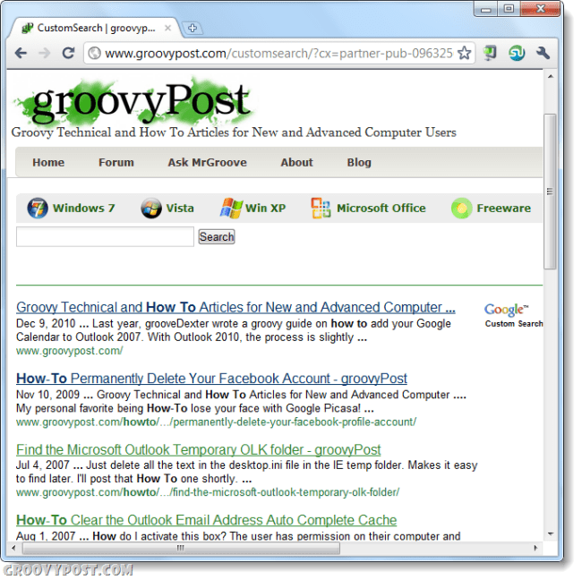 groovypost google custom search