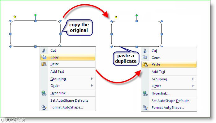Microsoft Word 2007 Zkopírujte originál, vložte duplikát