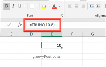 Funkce TRUNC v Excelu