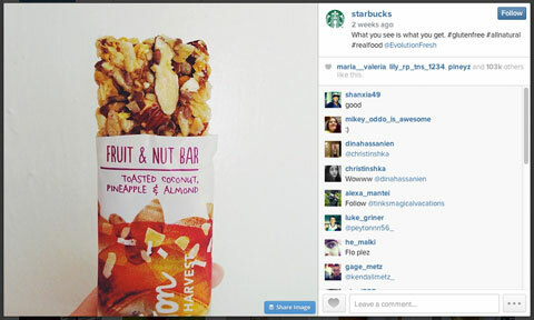 obrázek instagramu starbucks s #glutenfree