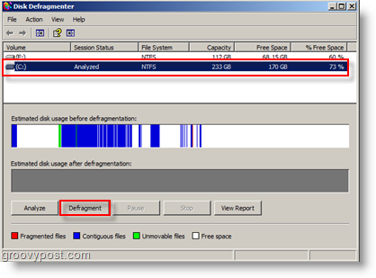 Možnosti defragmentace disku pro Windows XP - Analýza a defragmentace