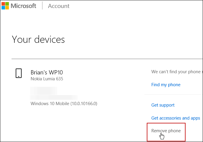 Odebrat účet zařízení Microsoft
