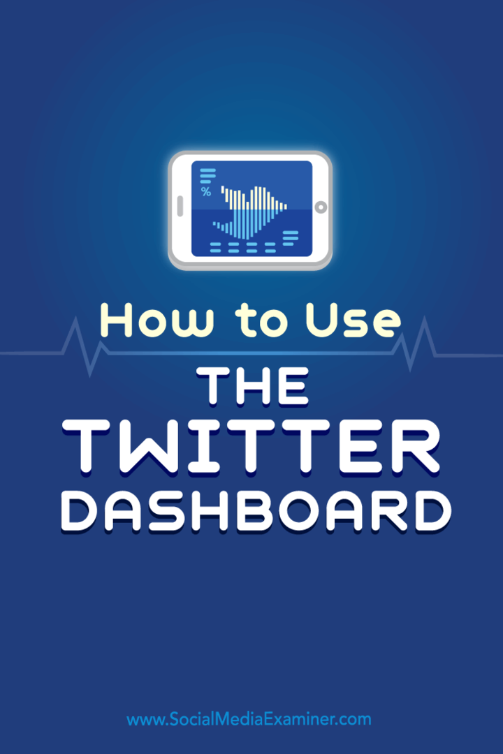 Tipy, jak používat Twitter Dashboard ke správě vašeho marketingu na Twitteru.