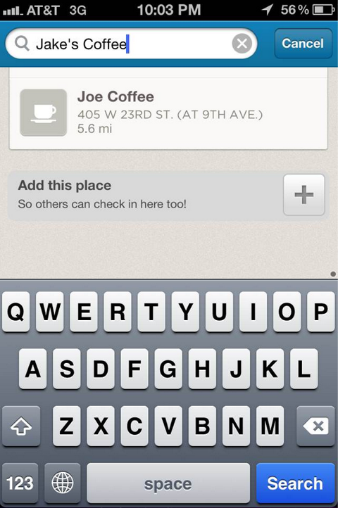 získejte své místo v foursquare