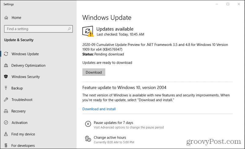 aktualizace systému Windows
