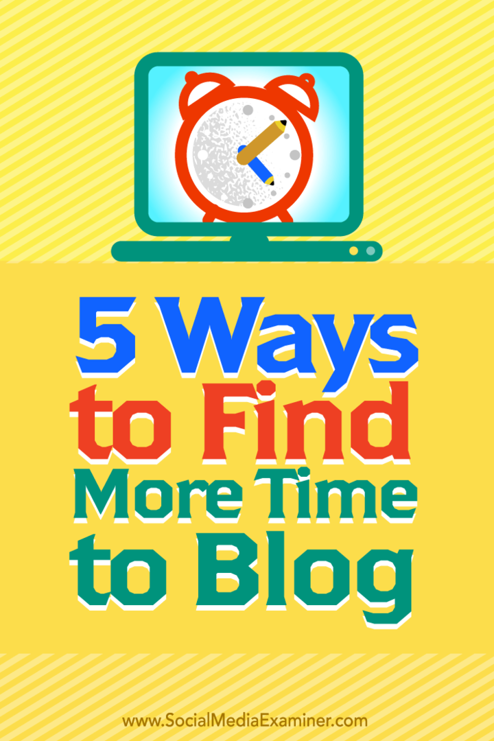 Tipy na pět způsobů, jak si najít více času na blogování.