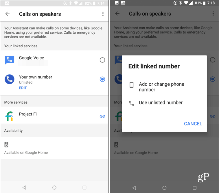 Hovory pro Android v chytrém reproduktoru Google Home