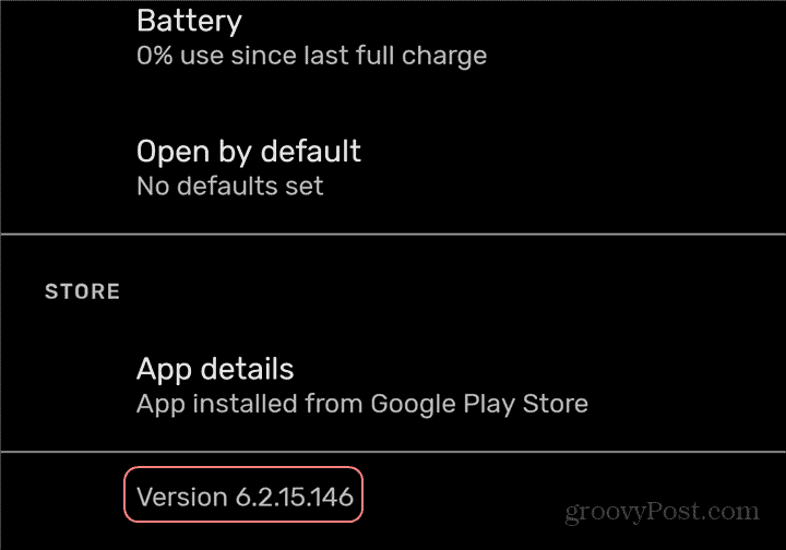 Verze nastavení aplikace pro Android verze