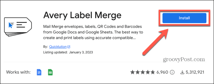 google sheets nainstalovat avery label merge