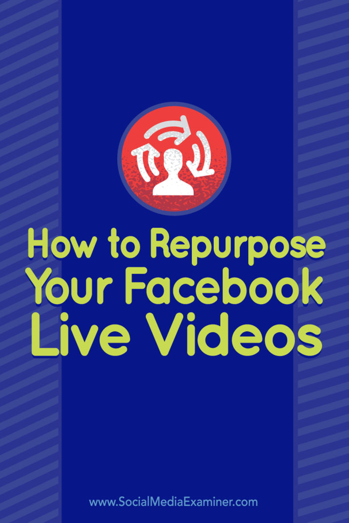 Tipy, jak změnit využití živého videa na Facebooku pro jiné platformy.