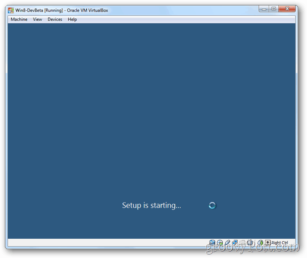 Spustí se instalace VirtualBox Windows 8