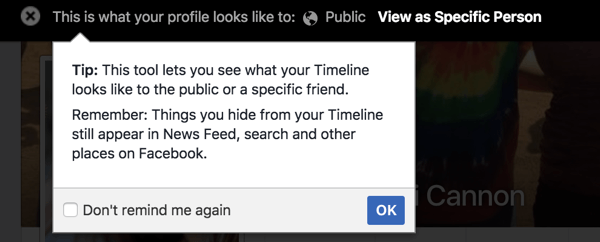 Pomocí funkce Zobrazit jako můžete vidět, jak se váš profil na Facebooku zobrazuje ostatním.