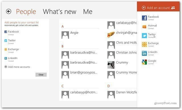Windows 8 Metro: Jak přidat e-mailové účty