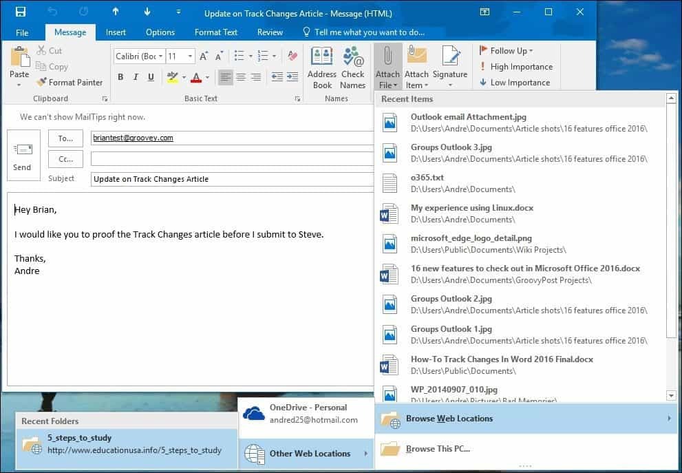 Příloha e-mailu aplikace Outlook
