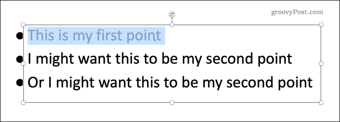 zvýrazněný text v powerpointu