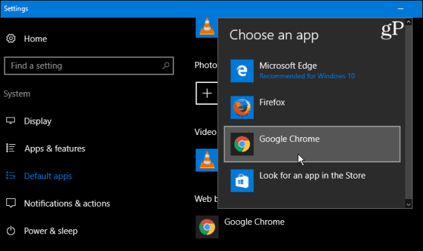 Výchozí aplikace systému Windows 10