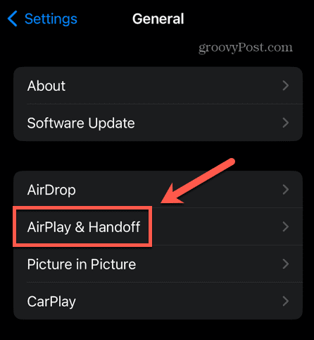 nastavení iphone airplay a handoff