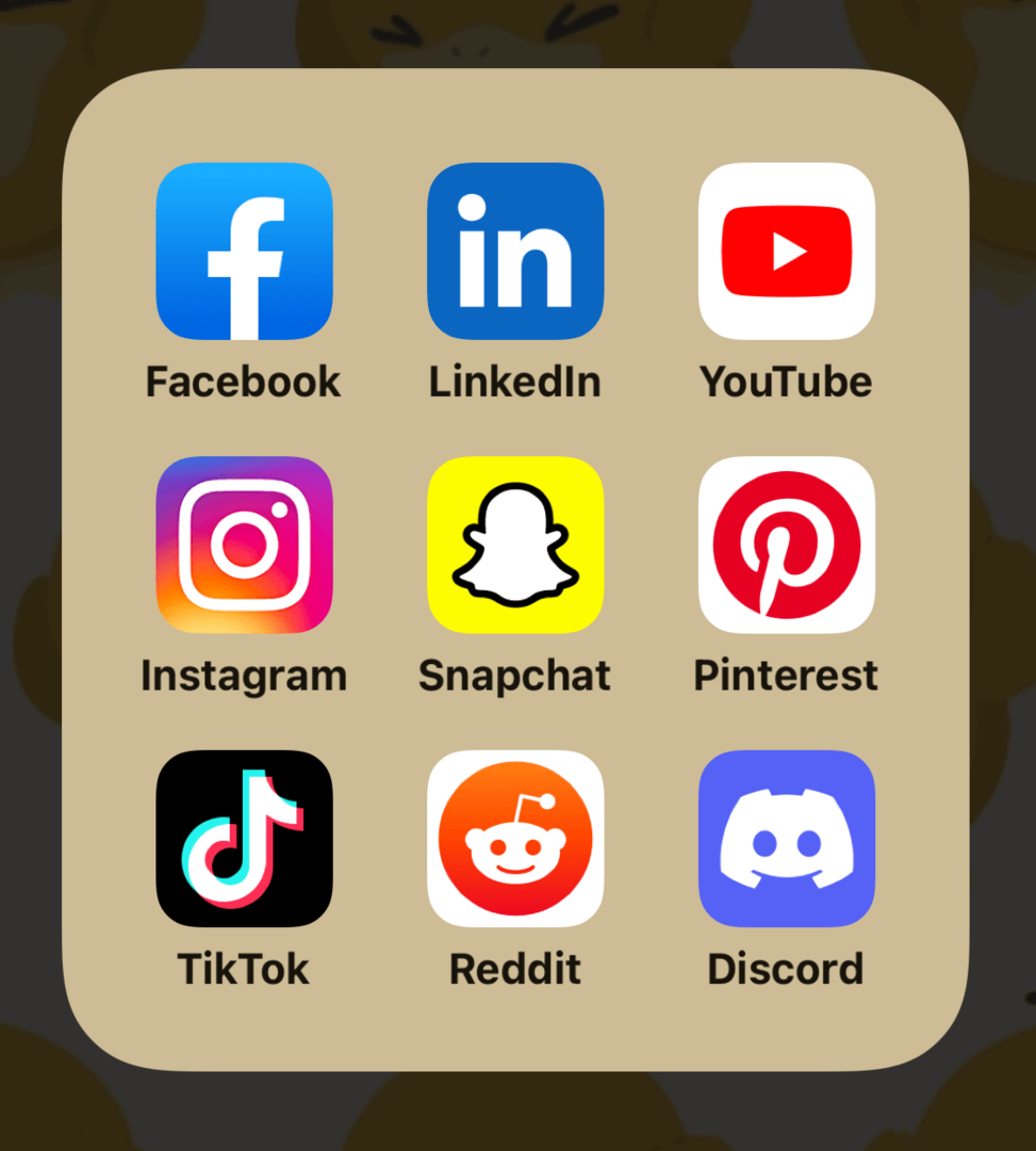 obrázek ikon pro hlavní platformy sociálních médií