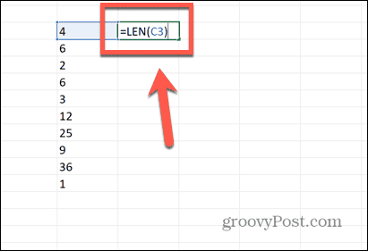 excel len vzorec