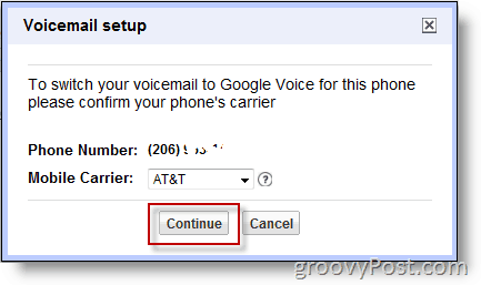 Screenshot - Povolte Google Voice na čísle, které není google