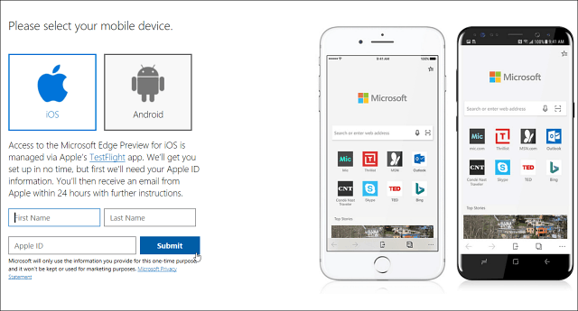 Webový prohlížeč Microsoft Edge přichází na iOS nyní s Androidem již brzy