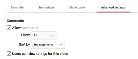 Můžete se také přizpůsobit, jak se komentáře budou zobrazovat na vašem kanálu YouTube, pokud se rozhodnete je povolit.