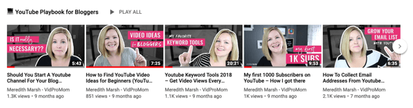 Jak používat sérii videí k rozšíření kanálu YouTube, příklad série videí YouTube o 5 videích na jedno téma
