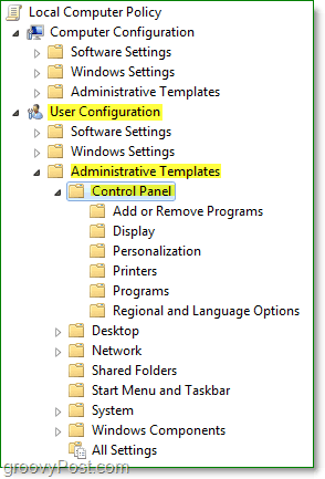 přejděte k zásadám místního počítače systému Windows 7> <noscript> <img style =