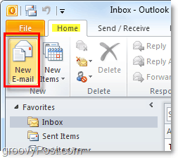 napsat nový e-mail aplikace Outlook 2010