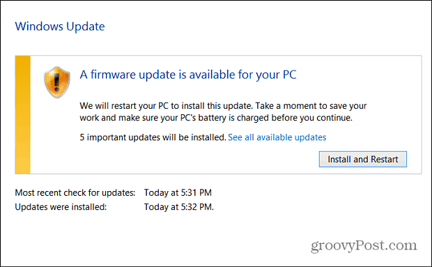 Firmware Windows Update