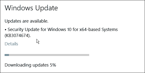Windows 10 získává další kumulativní opravu hotfix (KB3074674)