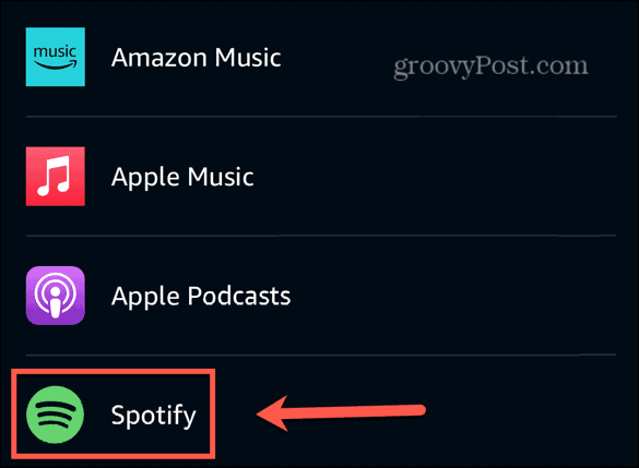 Alexa hudební služby spotify