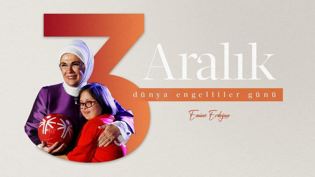 Příspěvek ke Světovému dni postižených od první dámy Erdoğanové! "Jsme vázáni poutem bratrství..."