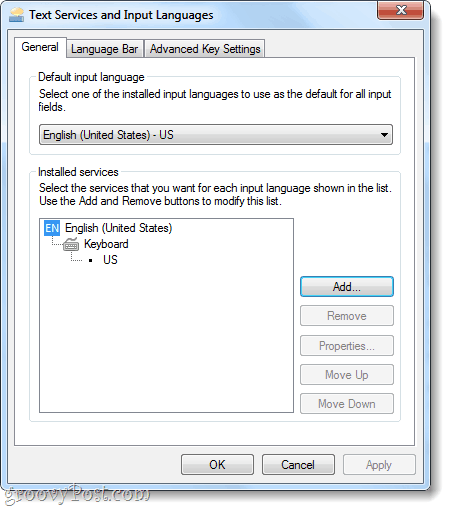 textové služby a vstupní jazyky v systému Windows 7