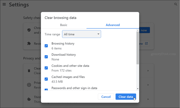 vymazat údaje o prohlížení Chrome
