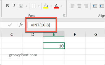 Funkce INT v Excelu