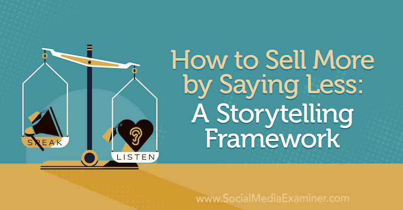 How Sell More by Saying Less: A Storytelling Framework featuring insights from Park Howell on the Social Media Marketing Podcast.