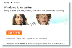 Stránka ke stažení Windows Live Writer 2008