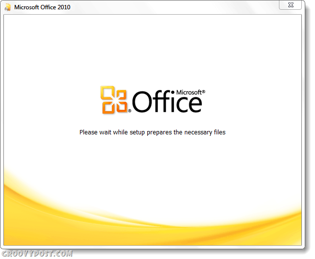 Snímek obrazovky instalačního programu sady Office 2010