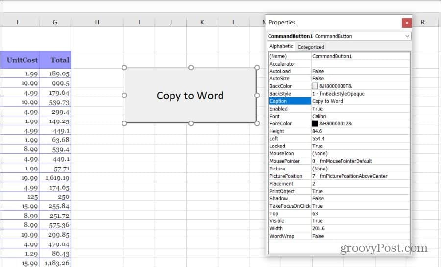 kreslení tlačítka v Excelu