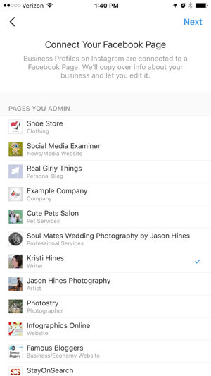 instagram obchodní profil připojit k facebookové stránce