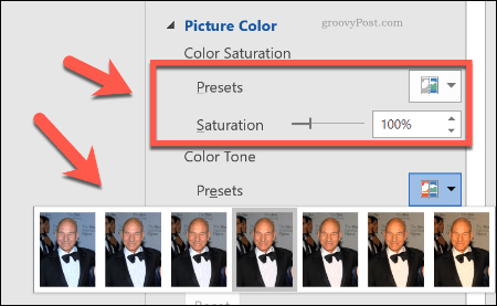 Provádění oprav barev obrazu v aplikaci Word