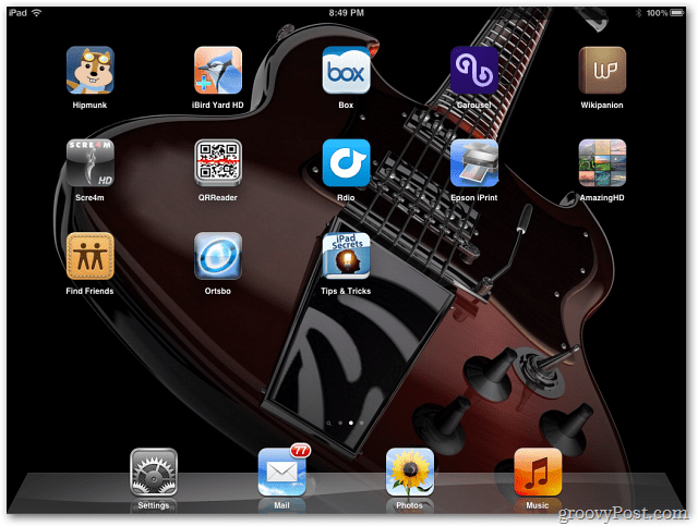 Domovská obrazovka iPadu