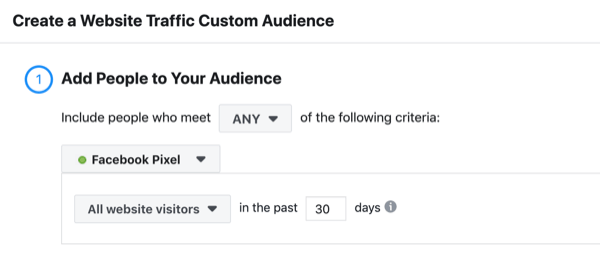 Facebook reklamní cesty cesty rámce webové stránky vlastní publikum.