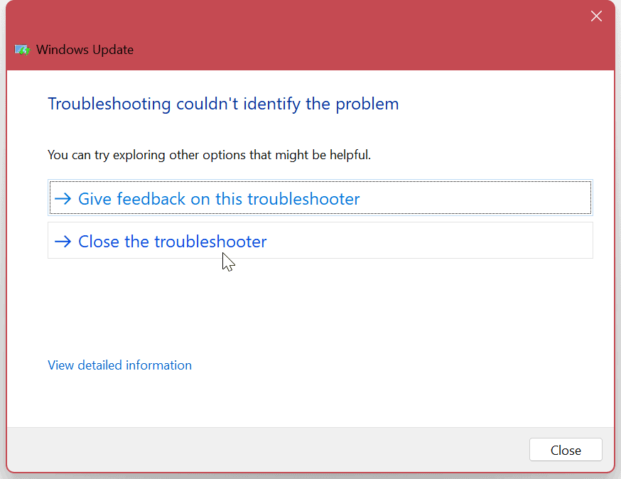 Nedostatek místa na disku pro Windows Update 